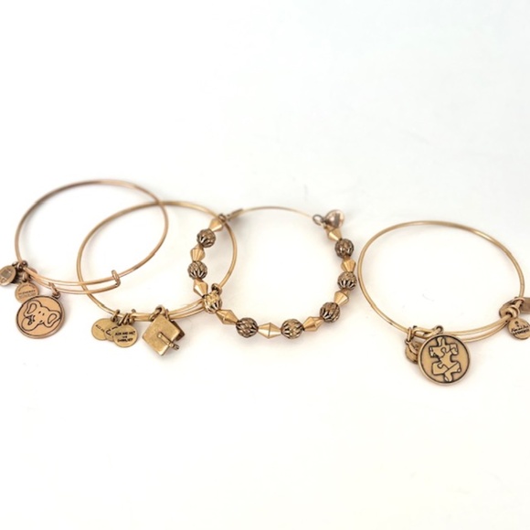 Alex and Ani Jewelry - Alex and Ani 4 Gold Charmed Bracelets